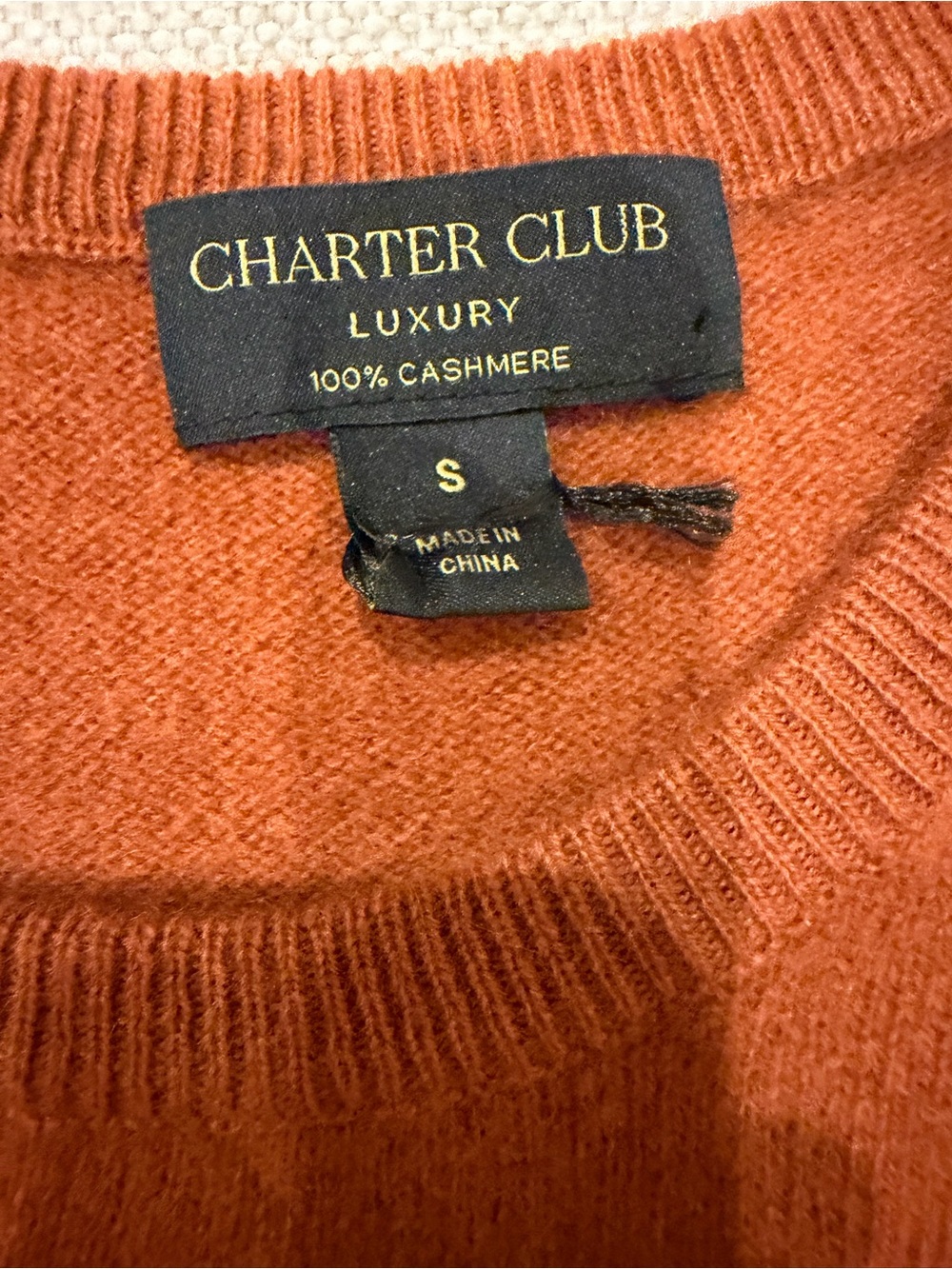 Charter Club Rust Cashmere Crewneck Sweater - Picture 4 of 6